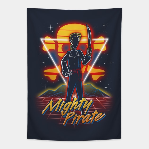 Retro Mighty Pirate Tapestry by Olipop