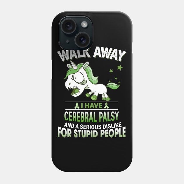 funny cerebral palsy grumpy unicorn warrior Phone Case by TeesCircle