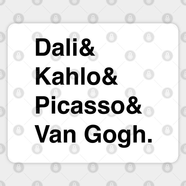 Famous Artists List Artists Magnet Teepublic