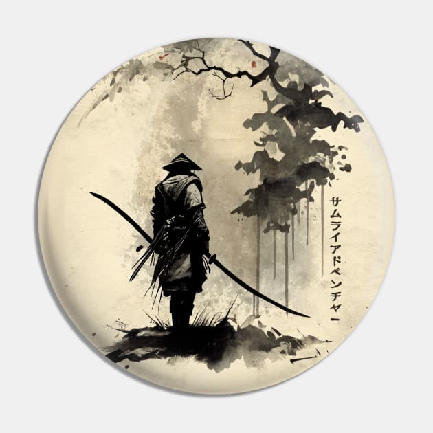 The Samurai Journey Pin by MCAshe spiritual art 