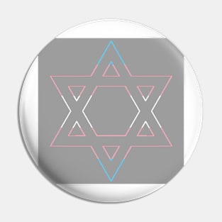 Trans Star of David Pride Pin