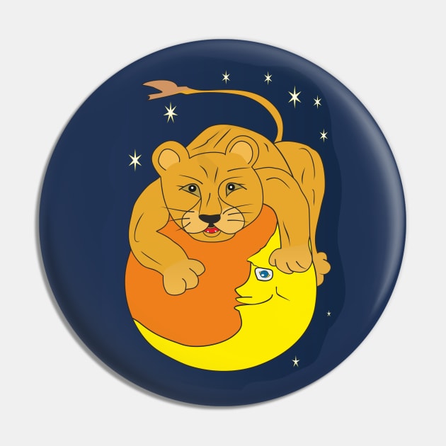 lion on the moon Pin by Alekvik