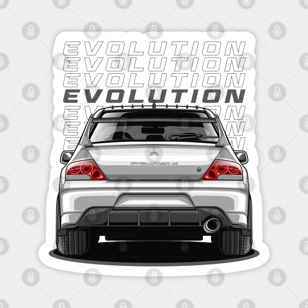 Lancer EVO IX GT (Pearl White) Magnet by Jiooji Project