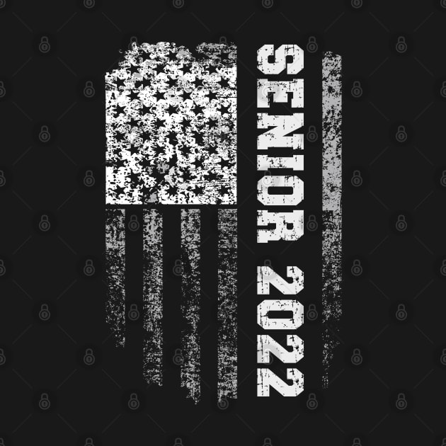 Senior 2022 Graduation Distressed American Flag Patriotic by Fargo