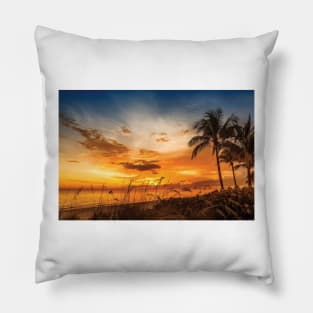 Bonita Beach Bright Sunset Pillow