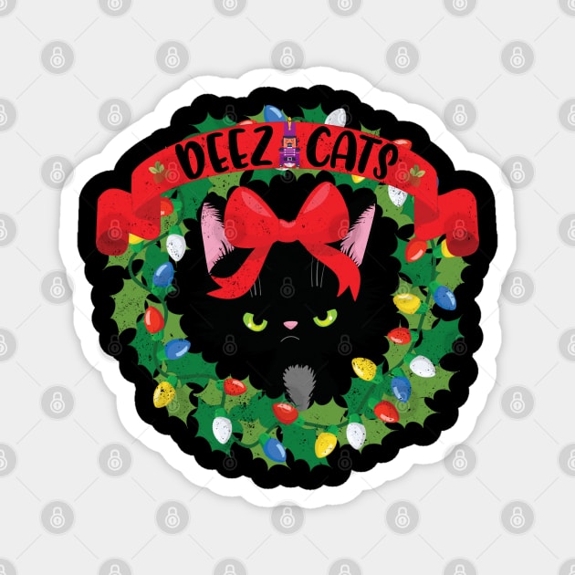 Deez Cats Nuts Nutcracker Christmas Funny Grumpy Kitty Magnet by alcoshirts