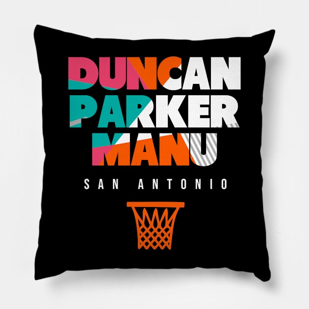 San Antonio Throwback Basketball Pillow by funandgames