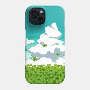 The cute clover field and the blue sky Phone Case