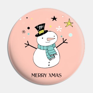 Xmas Doodle - Snowman Pin