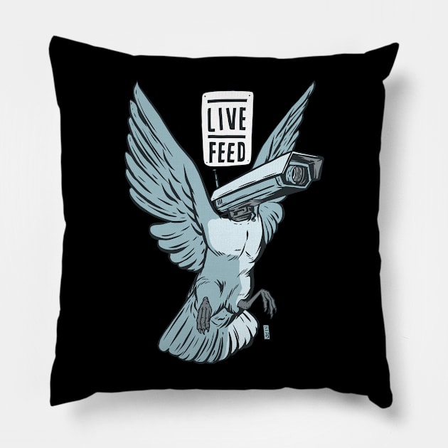 Live Feed Pillow by Thomcat23