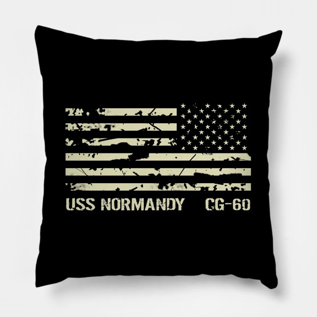 USS Normandy Pillow by Jared S Davies