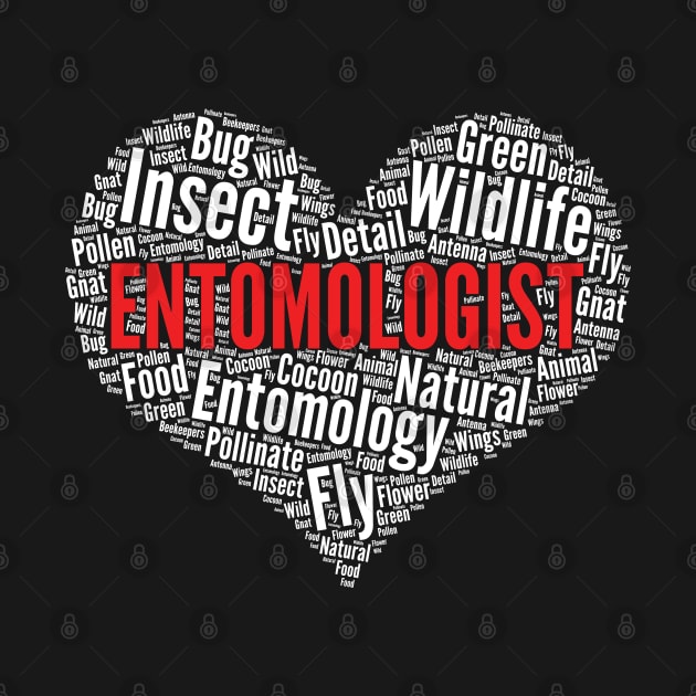 Entomologist Heart Shape Word Cloud Insect Bug product by theodoros20