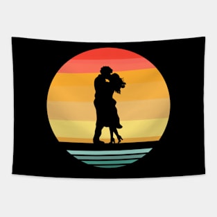 Couple Silhouette Tapestry