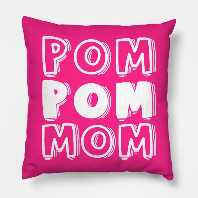 Pom Pom Mom Cheerleader Cheer Mom Cute Funny Pillow by GlimmerDesigns