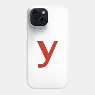 Letter y in Red Text Minimal Typography Phone Case