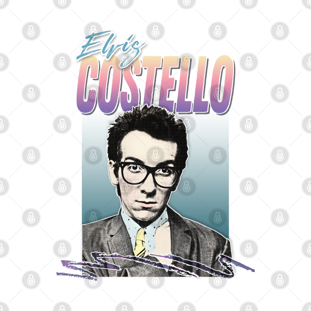 Disover Retro Elvis Costello 80s Fanart Design - Elvis Costello - T-Shirt