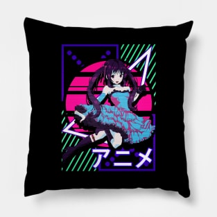 Aesthetic Vaporwave Anime Girl EDM Dance Music Pillow