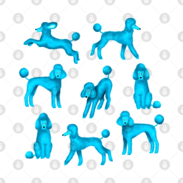 Blue Poodles by illucalliart