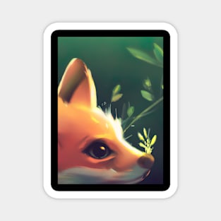 Cute Fox Painting Magnet