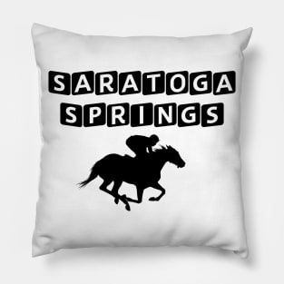 Saratoga Springs Horse Racing Pillow