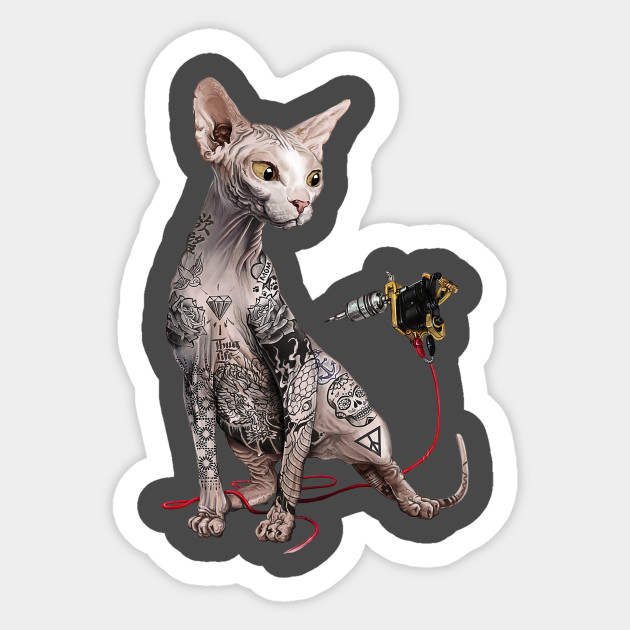 Tattooed Sphynx Because It S More Badass Sphynx Cat Sticker