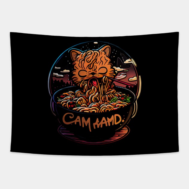 Ramen Garfield Tapestry by gblackid