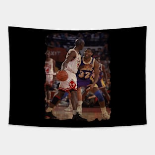 Michael Jordan vs Magic Johnson Vintage #3 Tapestry