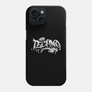 TECHNO  - Graffiti Tech (Grey) Phone Case