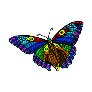 Colorful Blue and Orange Monarch Butterfly T-Shirt