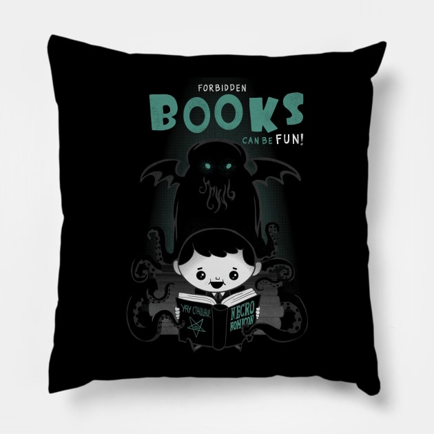 Forbidden books can be fun! Pillow by Queenmob