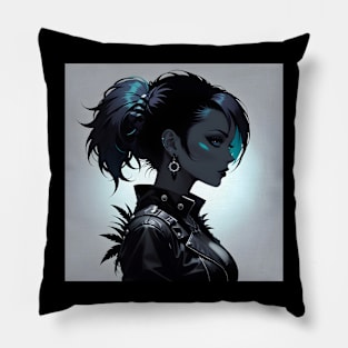 Necropunk girl art Pillow