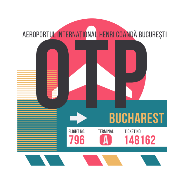 Bucharest (OTP) Airport Code Baggage Tag by SLAG_Creative