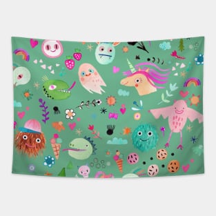 Halloween Monsters and Friends Tapestry