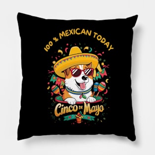 Corgi Dog Cinco de Mayo Pillow