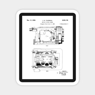 Film Camera Patent - Movie Lover Cinema Student Art - White Magnet