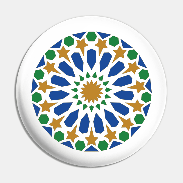 Moroccan Zellige Mosaic Art Pin by PoshGeometry