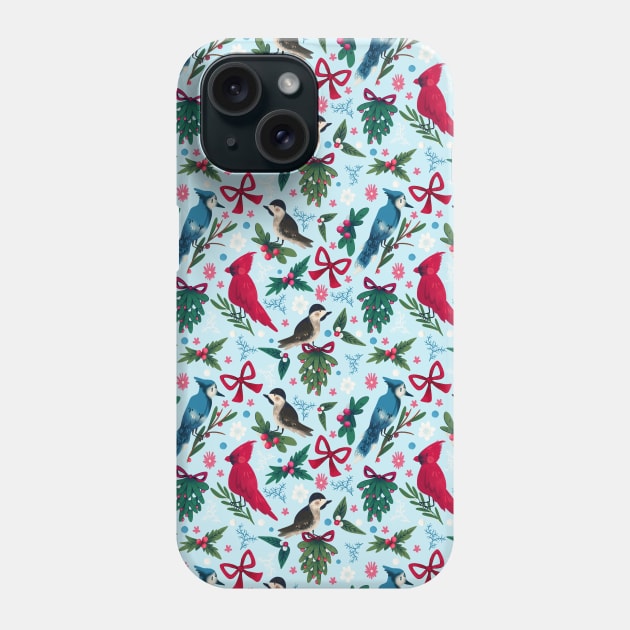 Joy to The Birds Repeat Pattern #1 Phone Case by misnamedplants