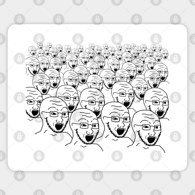 meme face of a cute boy vibing - sticker memes | Magnet