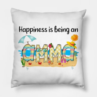 Happiness Is Being An Amma Summer Beach Happy Mother's Day Pillow