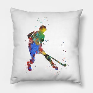 Field Hockey Player Boy Pillow