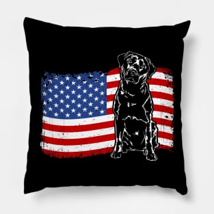 Proud Labrador Lab American Flag patriotic dog Pillow