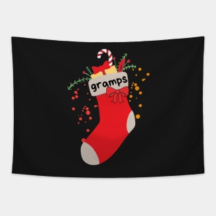 Christmas Stocking With Gramps Label Tapestry