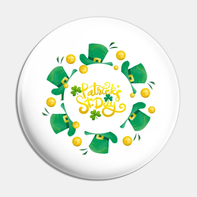 funny hat patrick's day round border Pin by dyazagita