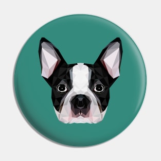 Boston Terrier Low Poly Art Pin