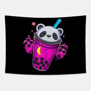 Starry Panda Bubble Tea - Pink Panda Tapestry