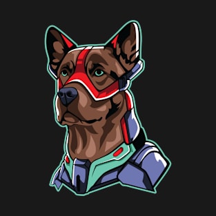 cyborg dog illustration T-Shirt