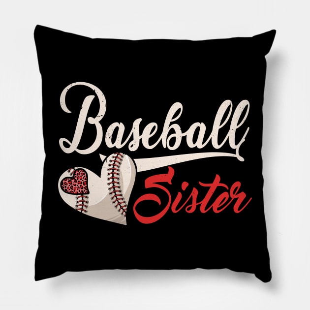 Proud Baseball Sister Of A Baseball Player Sis Pillow by sumikoric