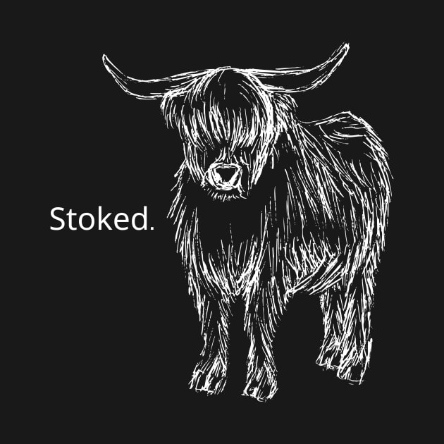 Stoked Cow Dark Background by The Flying W