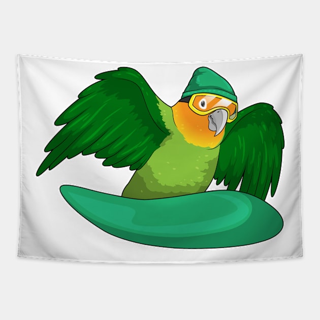 Parrot Snowboard Winter sports Tapestry by Markus Schnabel