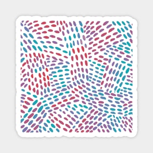 Watercolor dotted lines - pink and blue Magnet